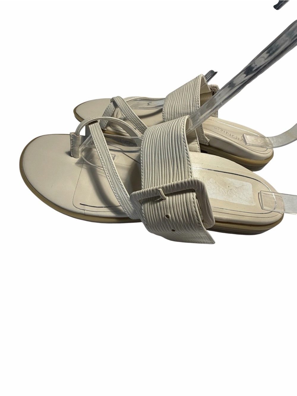 VIONIC Julep Cream Leather Strap Sandals Casual Toe Loop Style Sz 8 - Picture 5 of 12